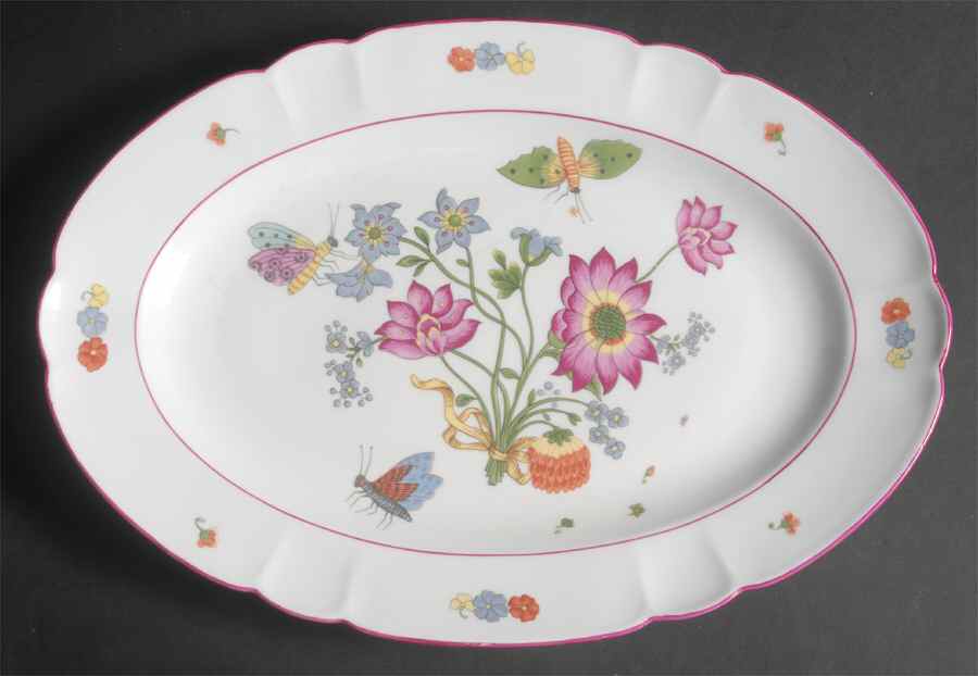 Meissen (Inner Red Line) 14" Oval Serving Platter by Charles Field Haviland-1