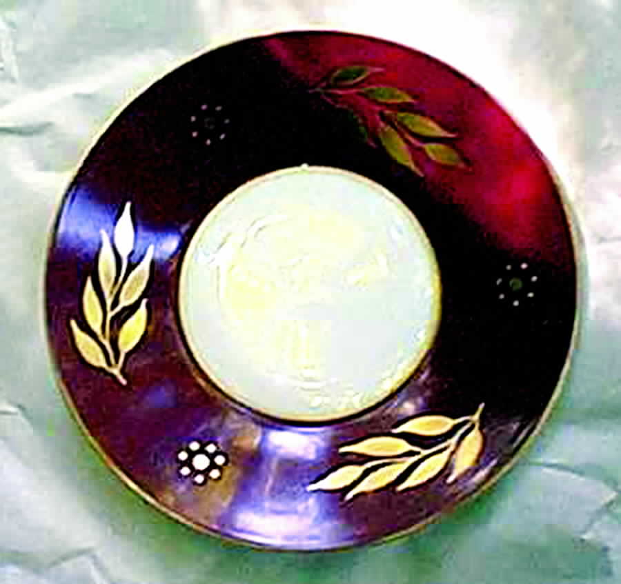 Imperial Impressions Maroon Saucer by Jean Louis Coquet-1