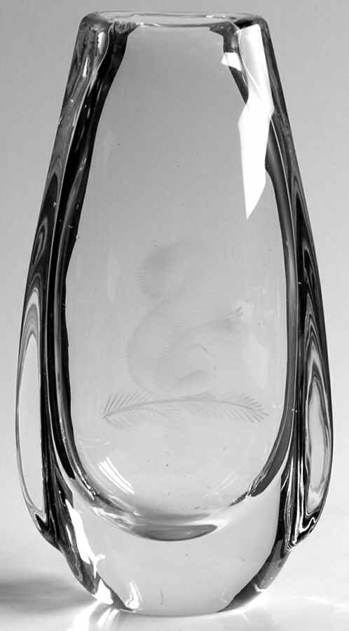 Engraved Vases 7" Bud Vase by Kosta-Boda-1