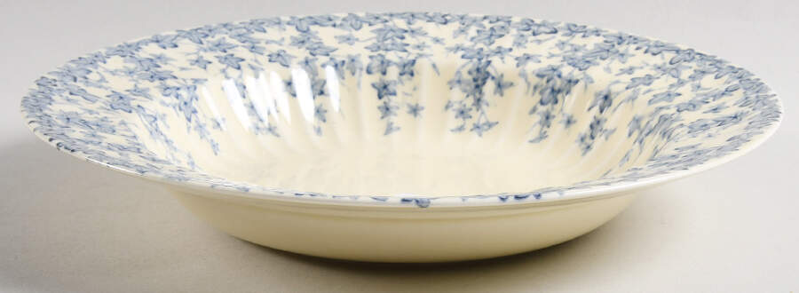 Early English Ivy Blue Rim Soup Bowl by Crown Ducal-1