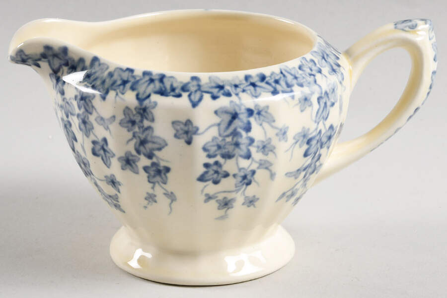 Early English Ivy Blue Creamer by Crown Ducal-1