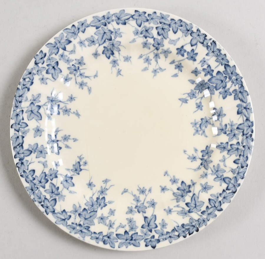 Early English Ivy Blue Bread & Butter Plate by Crown Ducal-1