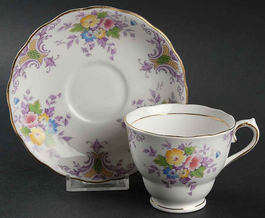 CLC58 Footed Cup & Saucer Set by Colclough-1