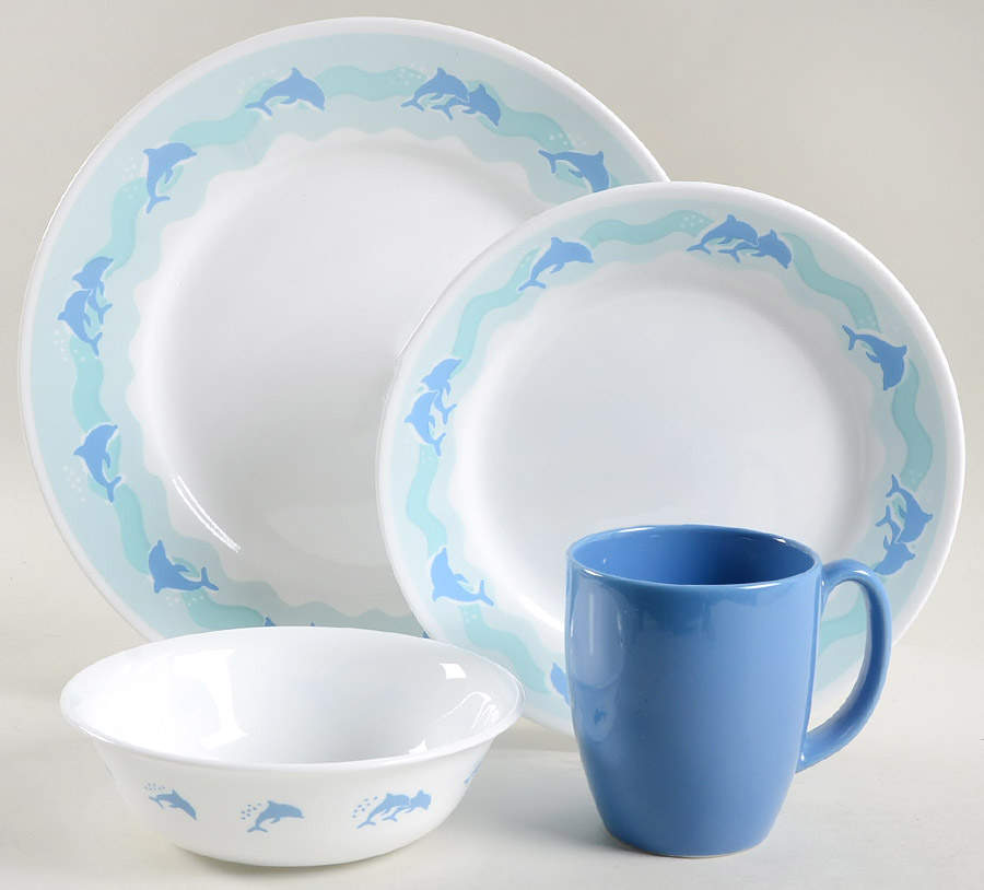 Ocean Dance 4 Piece Place Setting by Corning Corelle-1