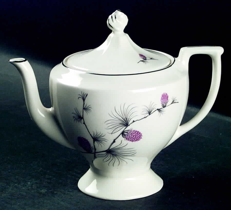 Wild Clover (Coupe, Platinum) Teapot & Lid by Canonsburg-1