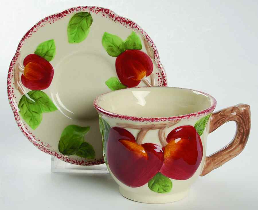Apple Flat Cup & Saucer Set by Cracker Barrel-1
