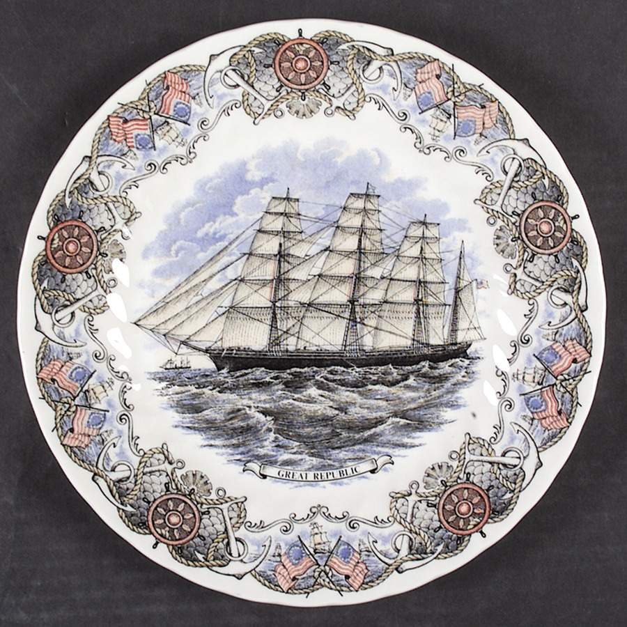 Currier and Ives Nautical Dinner Plate by Churchill-1