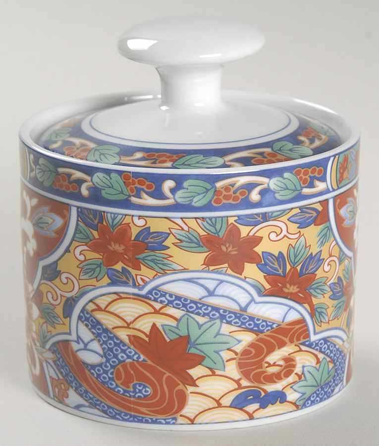Imari Edo Sugar Bowl & Lid by China (Made in China)-1