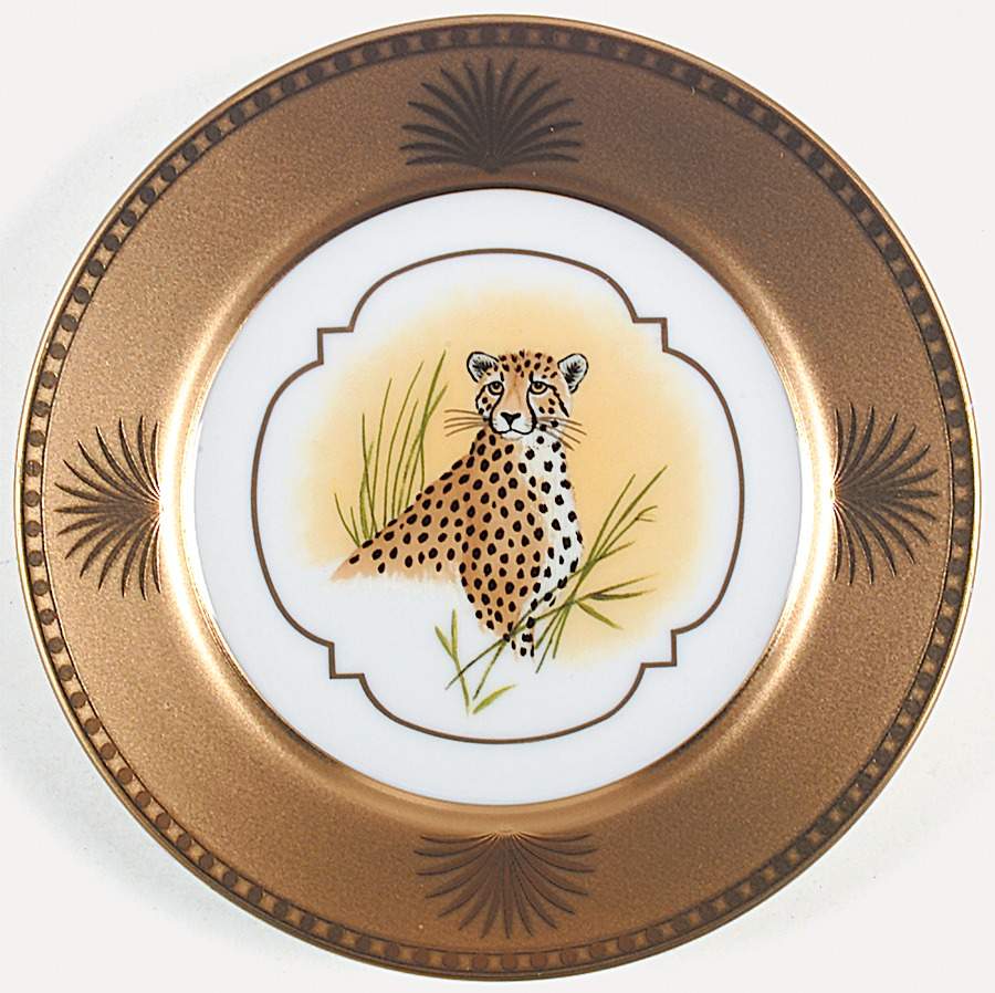 Golden Cheetah Bread & Butter Plate by Lynn Chase-1
