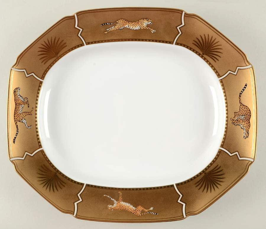Golden Cheetah 14" Oval Serving Platter by Lynn Chase-1