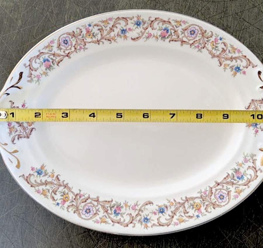 22039 12" Oval Serving Platter by Crown Potteries-1