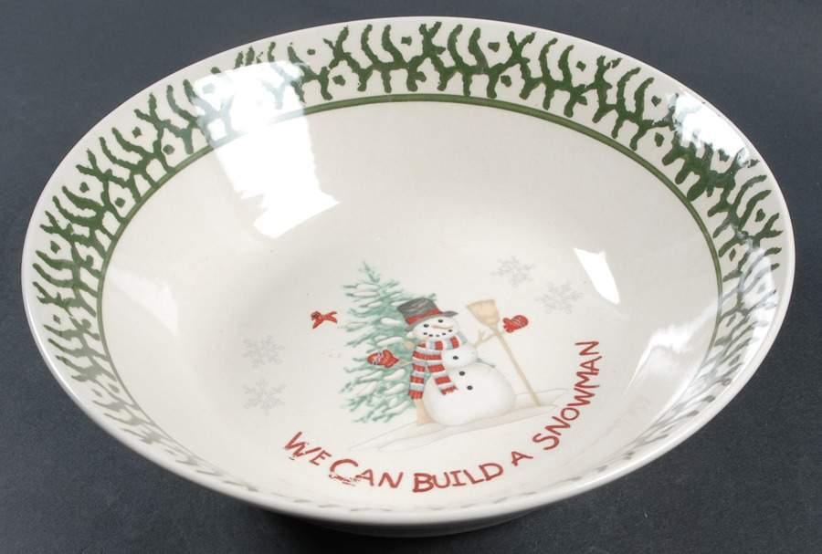 We Can Build a Snowman 8" Round Vegetable Bowl by China (Made in China)-1