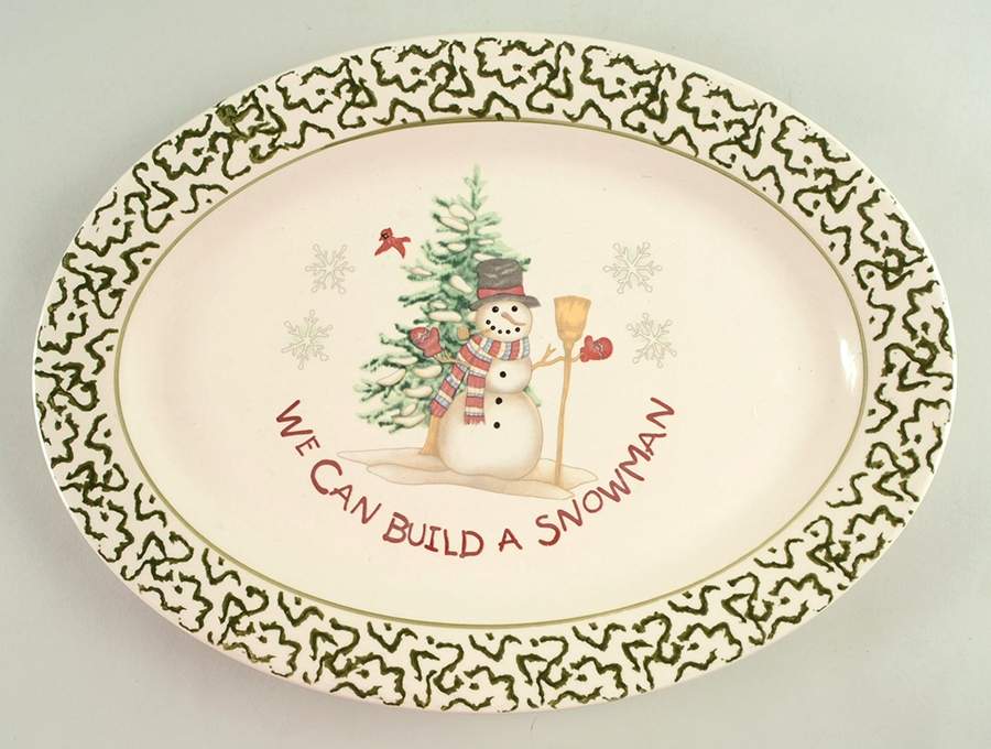 We Can Build a Snowman 14" Oval Serving Platter by China (Made in China)-1