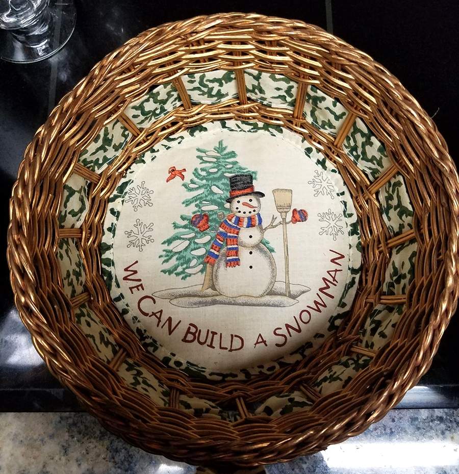 We Can Build a Snowman 7" Wicker Basket by China (Made in China)-1