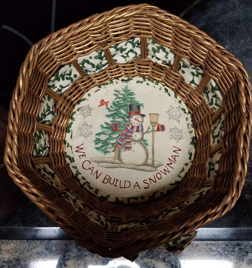 We Can Build a Snowman 7" Wicker Basket by China (Made in China)-1