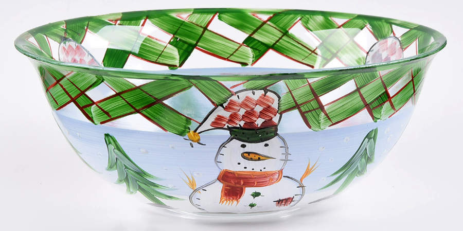 Snowman 8" Glassware Salad Bowl by Cook's Bazaar-1
