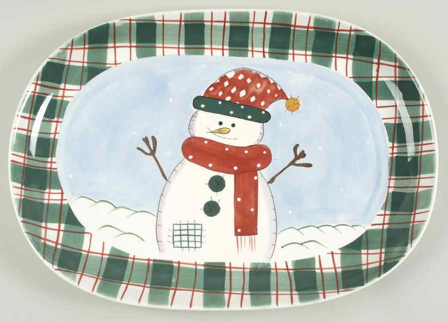 Snowman 17" Oval Serving Platter by Cook's Bazaar-1