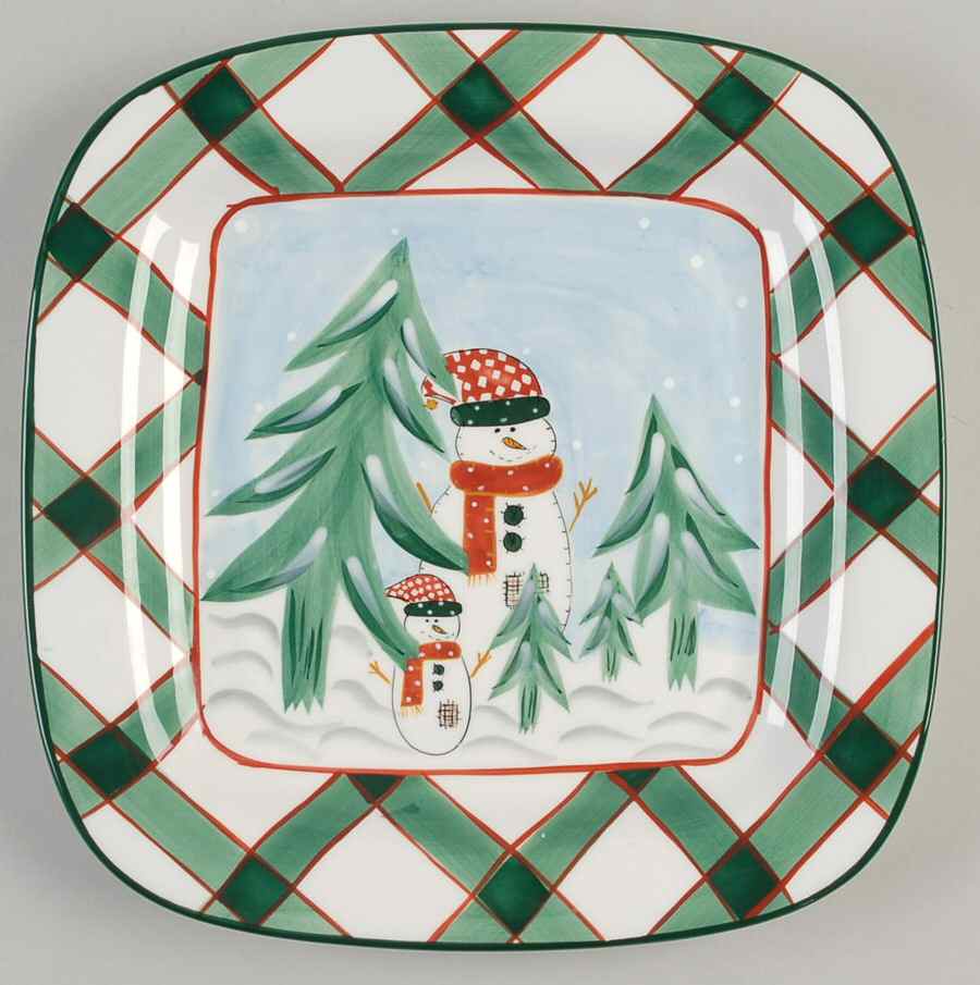 Snowman 12" Square Serving Platter by Cook's Bazaar-1