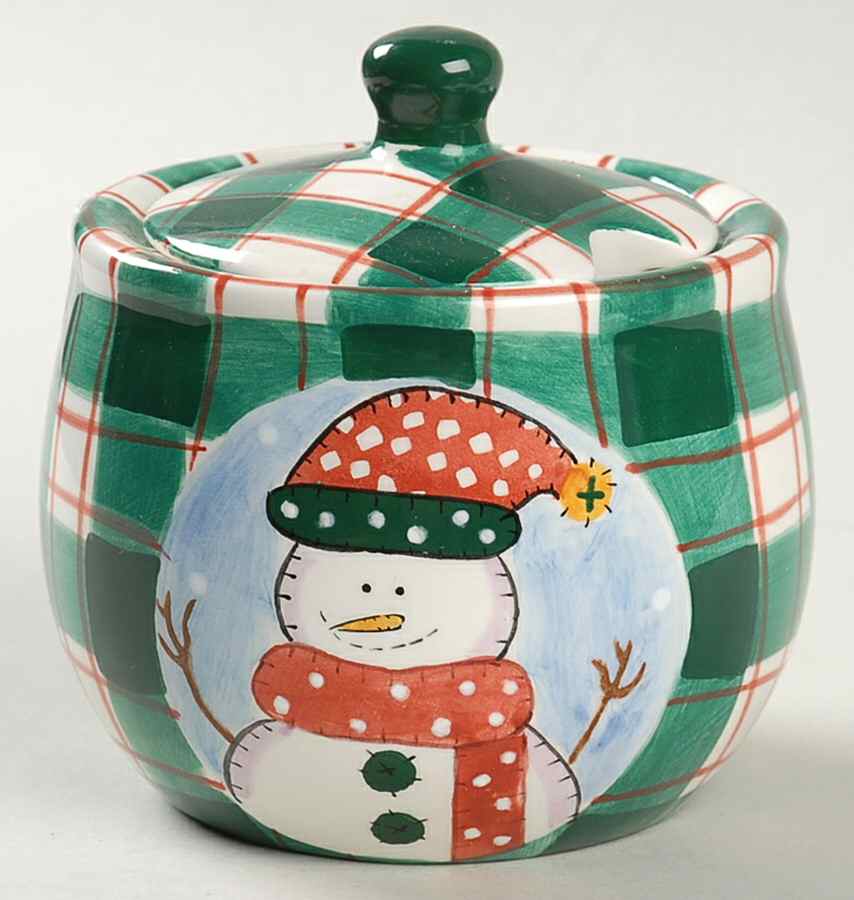 Snowman Sugar Bowl & Lid by Cook's Bazaar-1