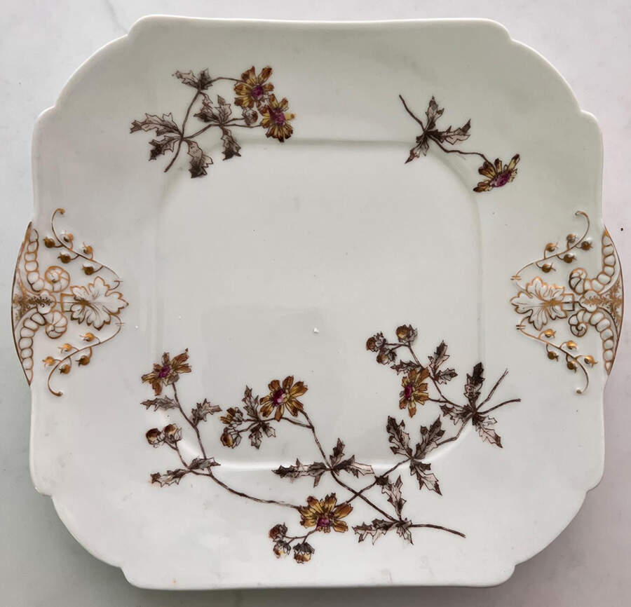Schleiger 1311-4 Square Handled Cake Plate by Charles Field Haviland-1
