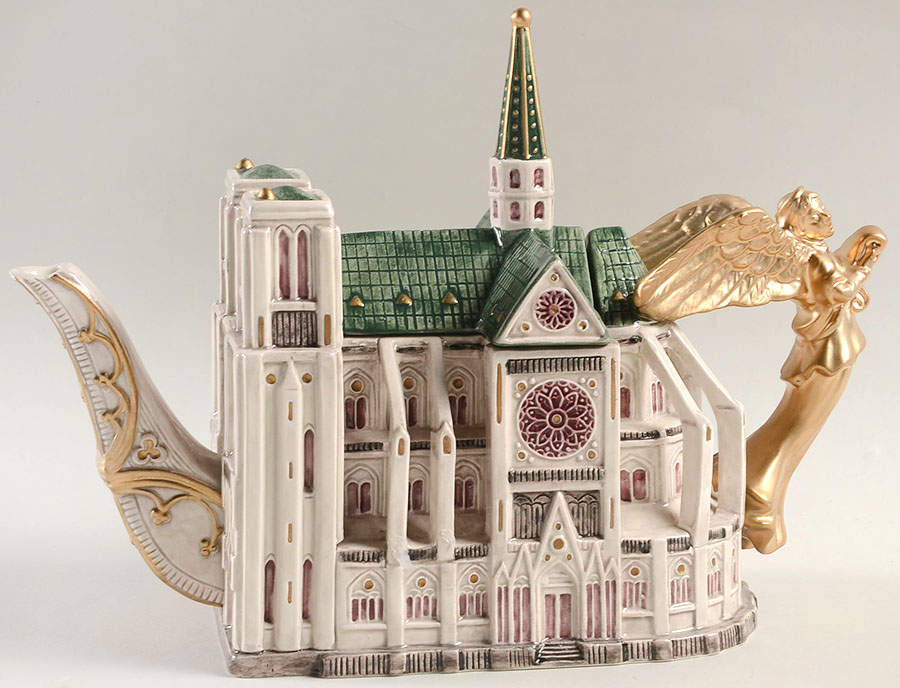 Places of Worship Figural Teapot & Lid by Fitz & Floyd-1