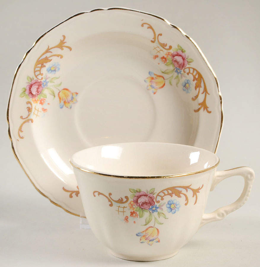 CRP94 Flat Cup & Saucer Set by Crown Potteries-1
