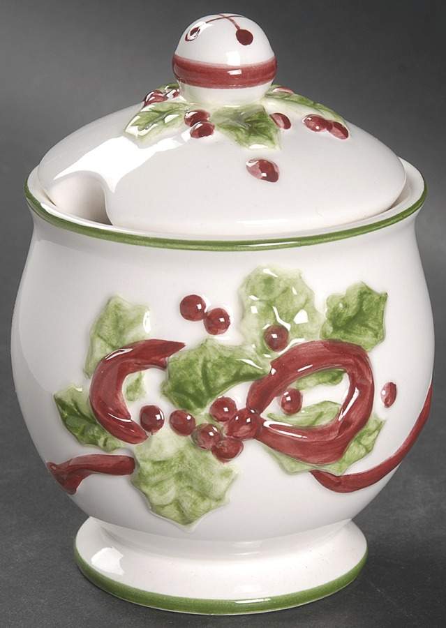 Winter Garland Sugar Bowl & Lid by Charter Club-1