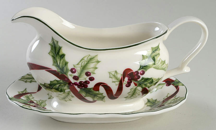 Winter Garland Gravy Boat & Underplate by Charter Club-1