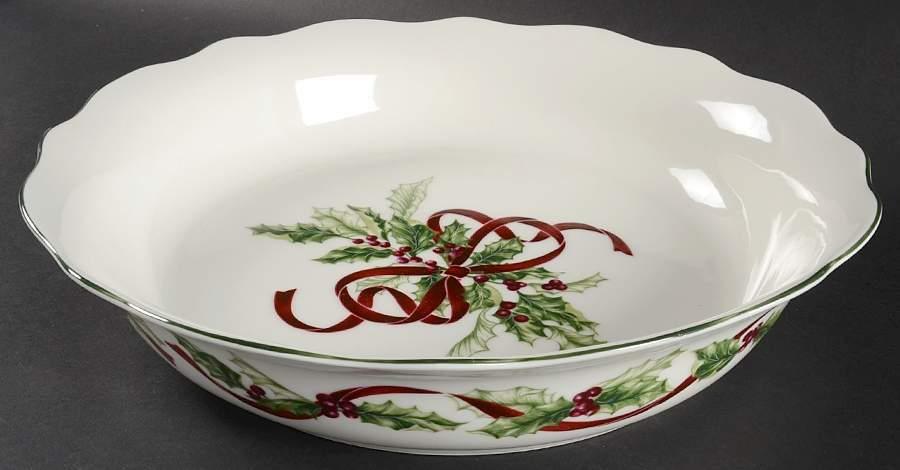 Winter Garland 13" Pasta Serving Bowl by Charter Club-1