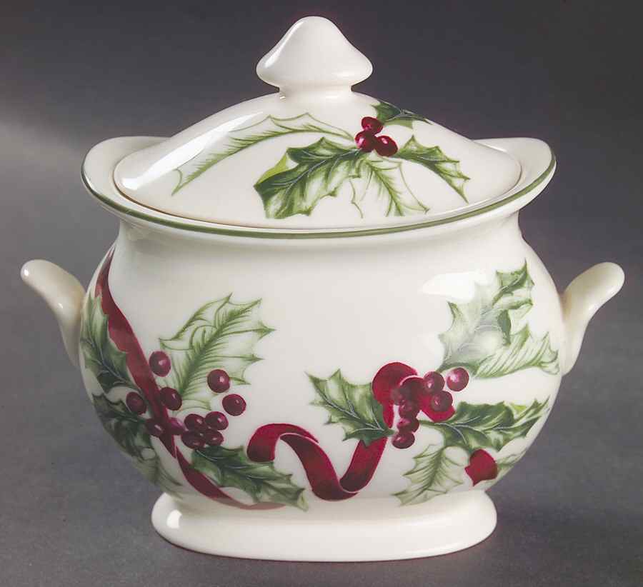 Winter Garland Sugar Bowl & Lid by Charter Club-1