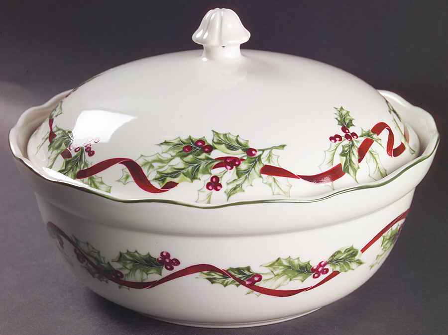 Winter Garland Round Covered Vegetable by Charter Club-1