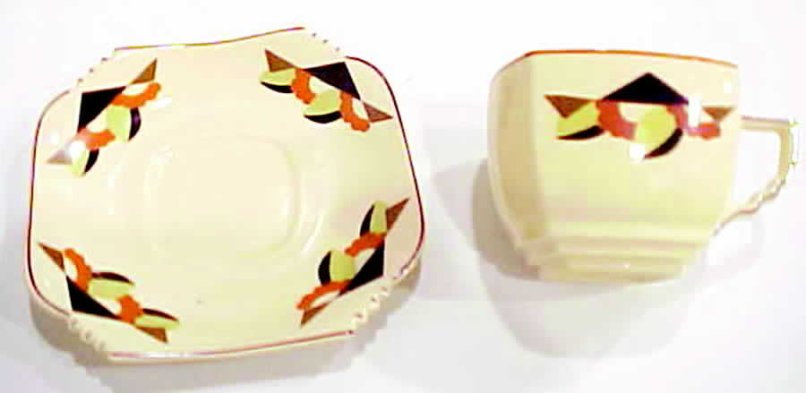 CSA7 Flat Cup & Saucer Set by Crescent China -1