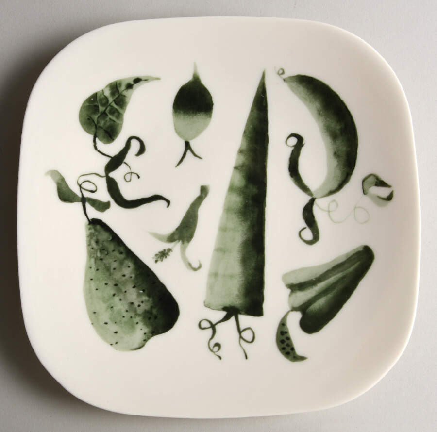 Green Thumb Square Salad Plate by Castleton (USA)-1