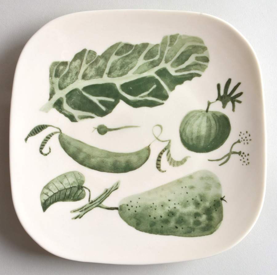 Green Thumb Square Salad Plate by Castleton (USA)-1