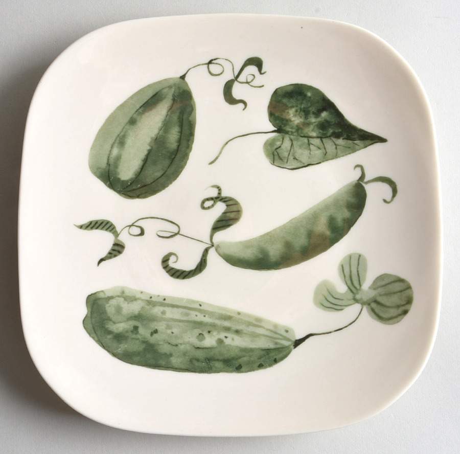 Green Thumb Square Salad Plate by Castleton (USA)-1