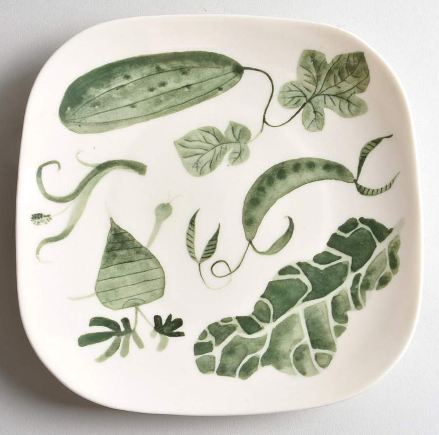 Green Thumb Square Salad Plate by Castleton (USA)-1