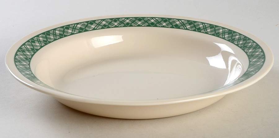 Green Plaid (Corelle) Rim Soup Bowl by Corning Corelle-1