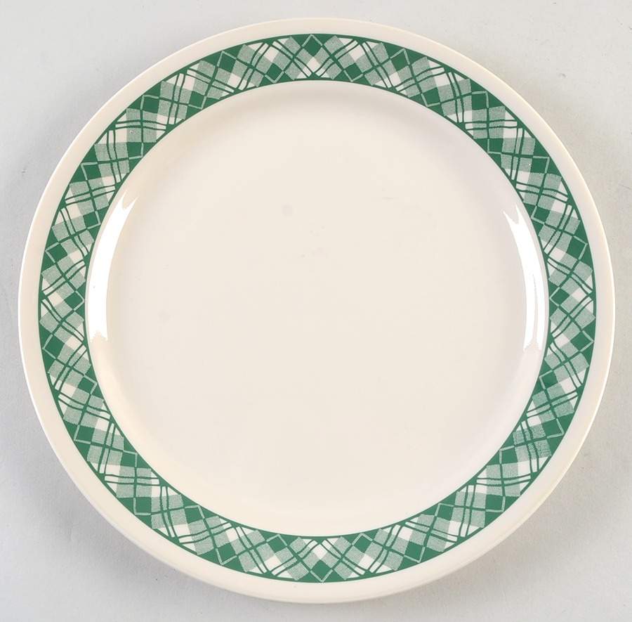 Green Plaid (Corelle) Dinner Plate by Corning Corelle-1