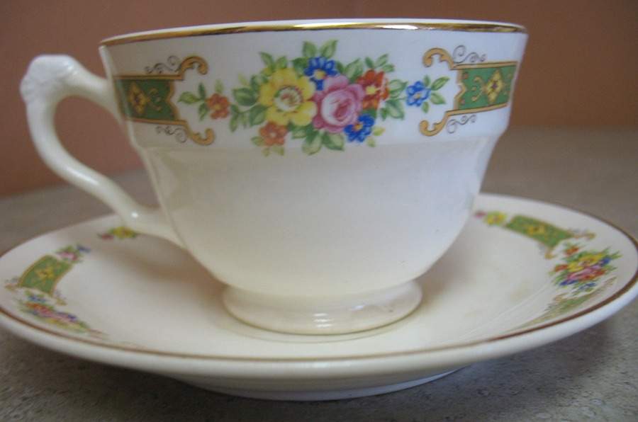 CIV8 Footed Cup & Saucer Set by Crown Ivory-1