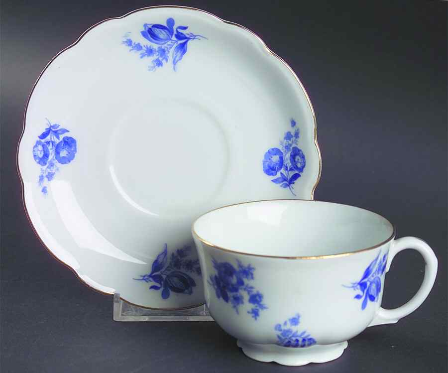 CZE108 Footed Cup & Saucer Set by Czechia-Czechoslovakia-1