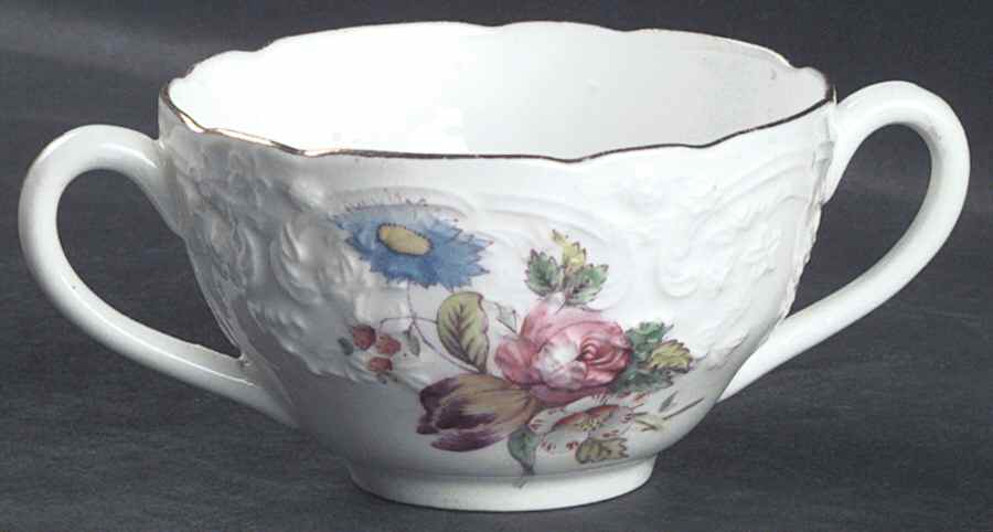 Sevres Group (Embossed, Gold Trim) Footed Bouillon Cup by Coalport-1