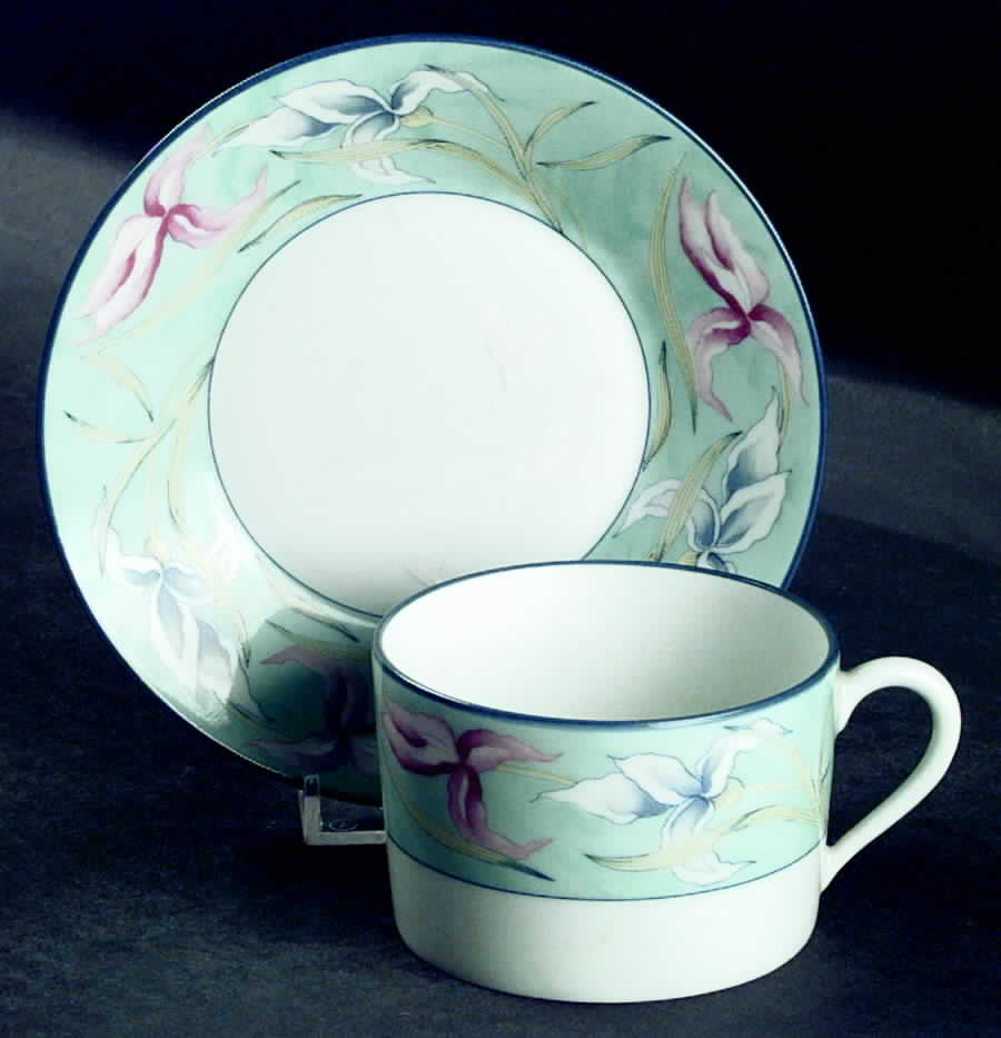 Assouan (Giverny Shape) Flat Cup & Saucer Set by Charles Field Haviland-1