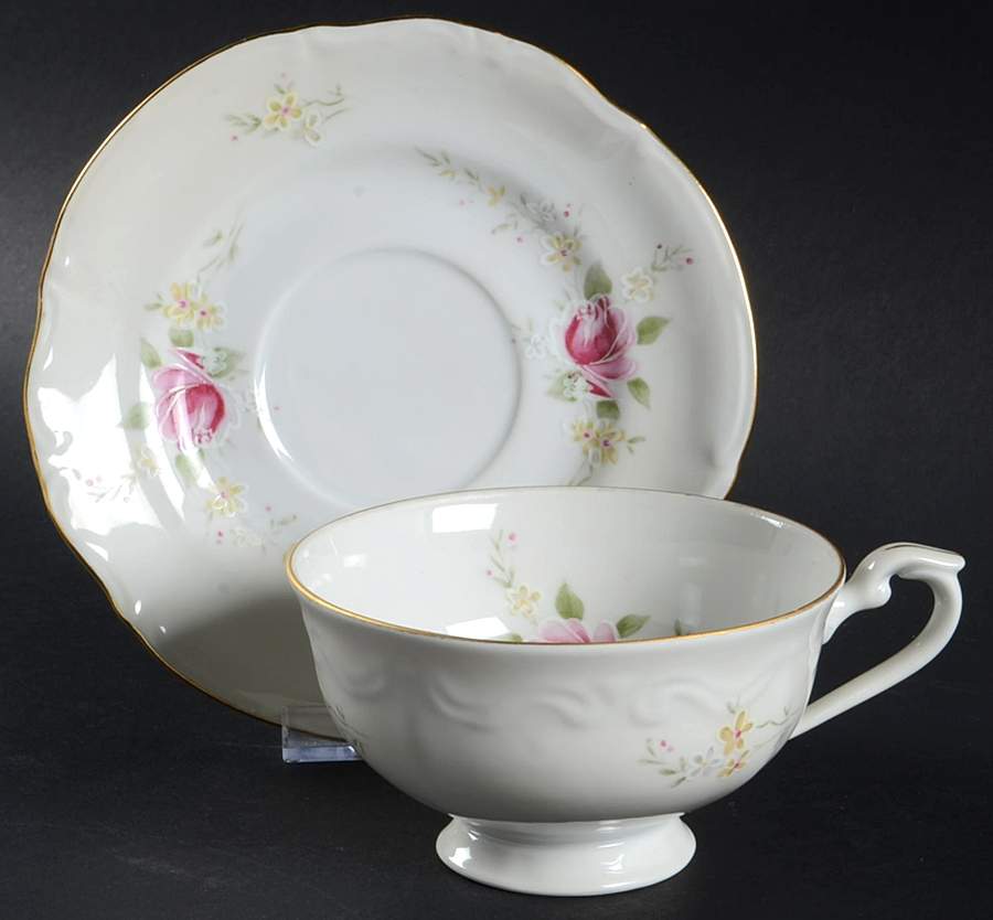 054274 Footed Cup & Saucer Set by Chodziez-Poland-1