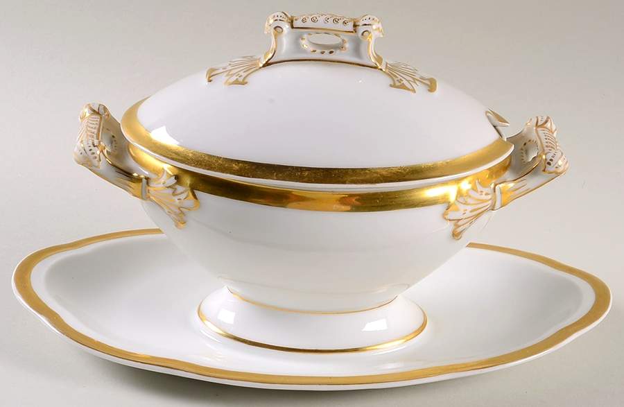 CHF720 Gravy Boat w/Attached Underplate & Lid by Charles Field Haviland-1