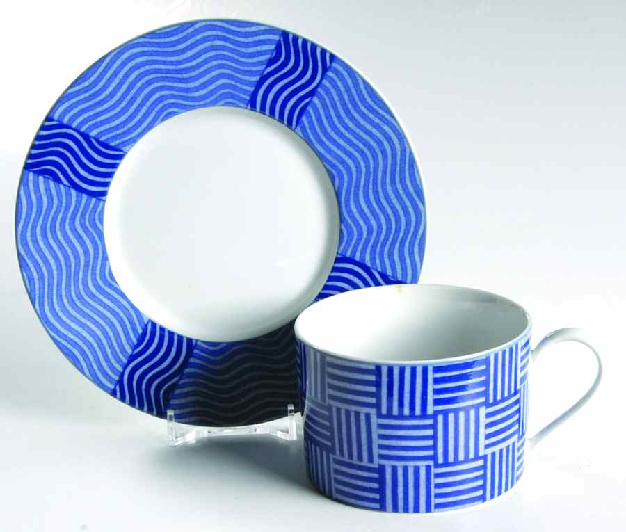 Rafia Flat Cup & Saucer Set by Crate & Barrel-1