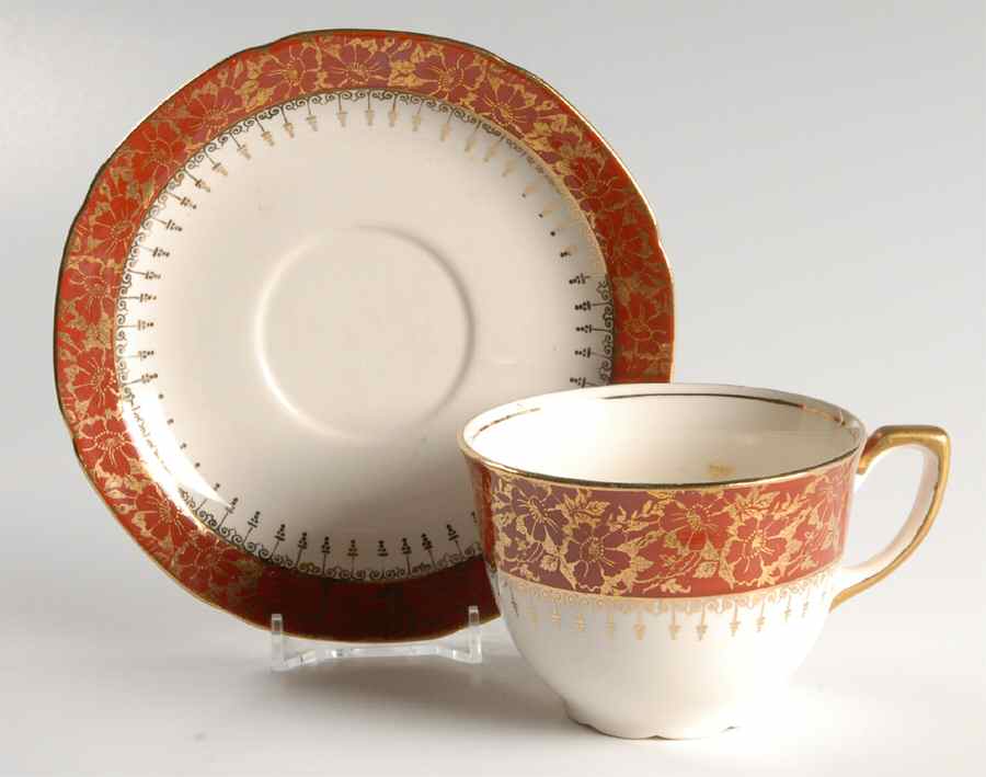 CRO199 Flat Cup & Saucer Set by Crooksville-1