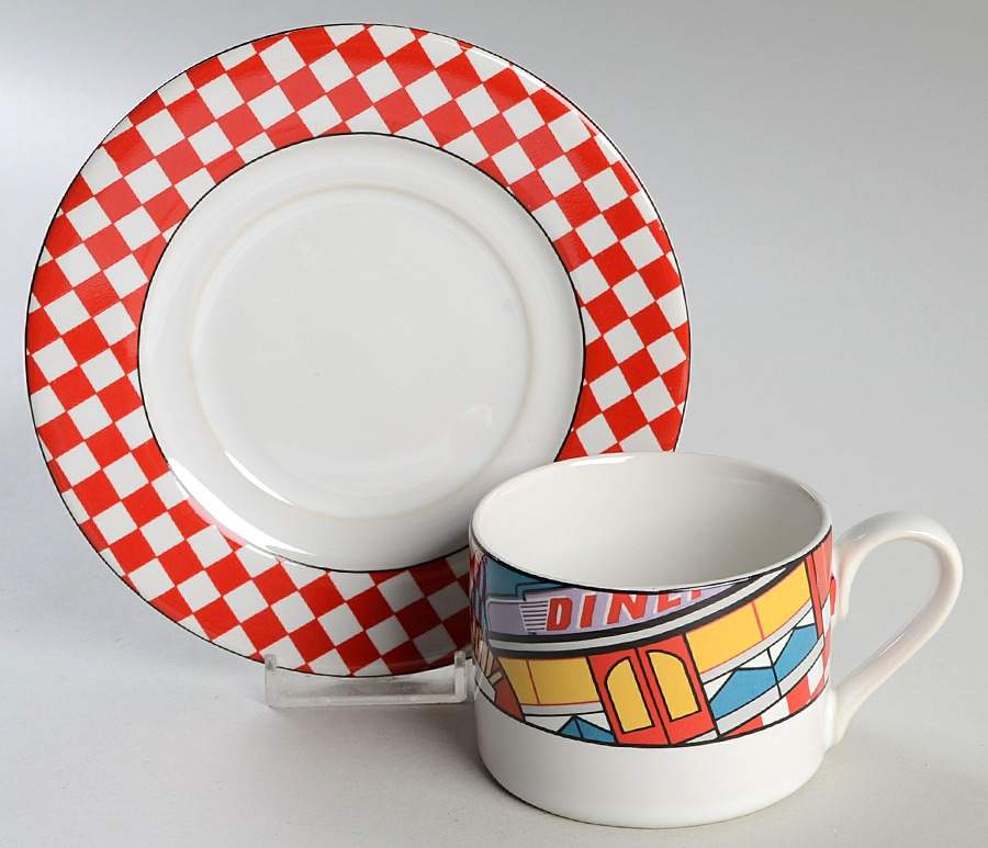 Happy Day Flat Cup & Saucer Set by Century China-1