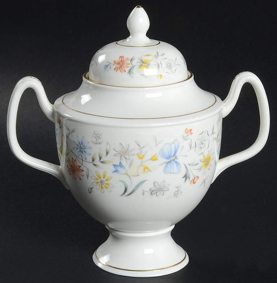 English Garden (Smooth) Sugar Bowl & Lid by Coalport-1
