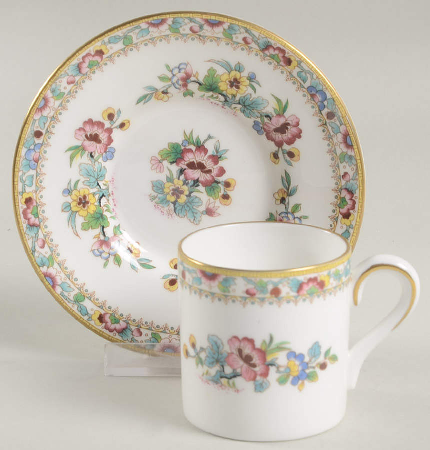 Ming Rose (Smooth) Demitasse Cup & Saucer Set by Coalport-1