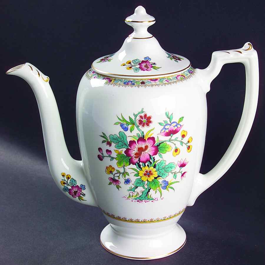 Ming Rose (Smooth) Coffee Pot & Lid by Coalport-1